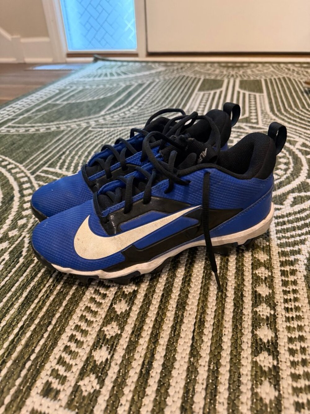 Nike Alpha Menace 4 Shark Football Cleats Blue Youth 5.5Y